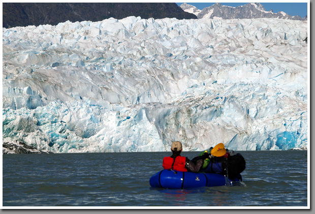 Packrafting in Patagonia, Glacier Gualas, Northern Patagonian Icefield, Aysen, Chile