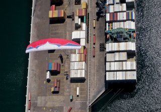 Docking Station - Aerial paragliding tour of Iquique port, the Atacama Desert, Chile