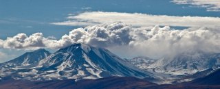 The Attempt - Winter view of volcanoes at Chilean part of Puna de Atacama, The Andes, Chile